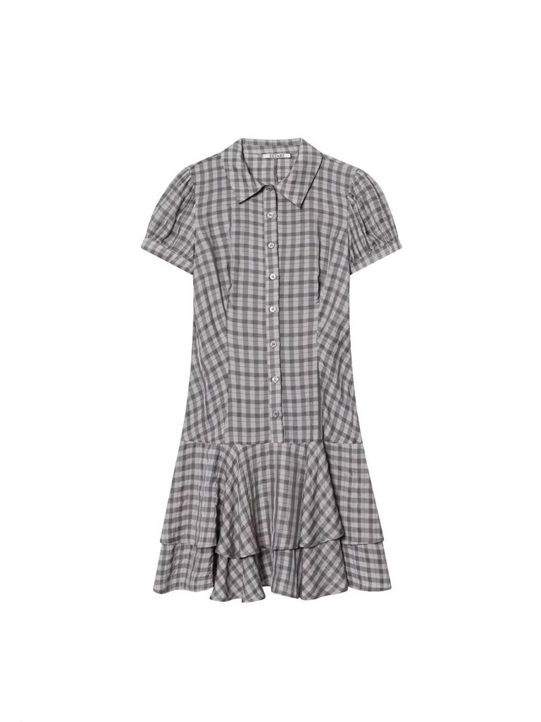 2025 Herbst/Winter Damen kariertes Lagenkleid - Akademischer Stil