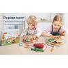TUMAMA Pretend Play Food Set,Felt Pizza Food Toy,Play Cutting Pizza Toys with Beef Steak,Vegetables,Dinnerware and Plates Accessories for Toddlers