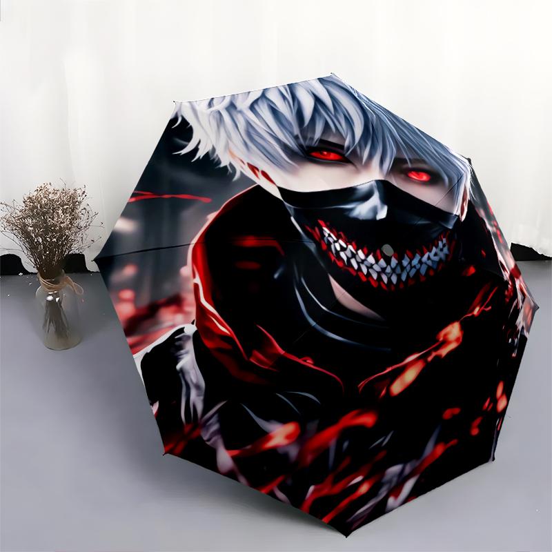 1 Stück Automatischer Faltregenschirm - Anime-Figuren Muster, Tragbares & Faltbares Design mit 8 Speichen, Weihnachts-Geburtstagsgeschenke