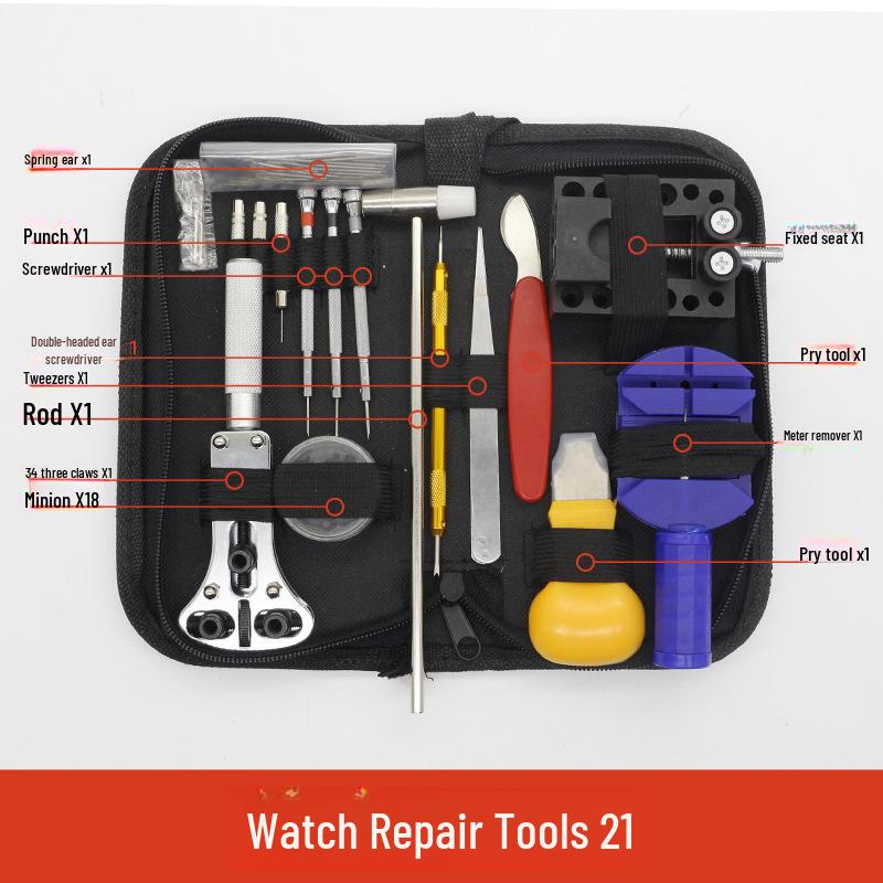 147-Piece Watch Repair Tool Kit: Strap Change, Cover Removal, Cleaning & Maintenance