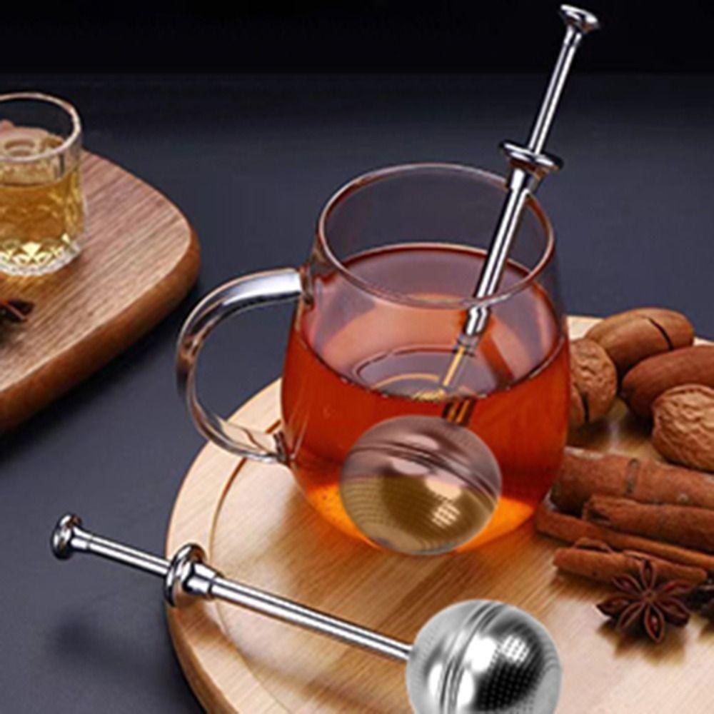 2PCS Fine Mesh Long Handle Tea Strainer Ball 304 Stainless Steel Tea Filter Office