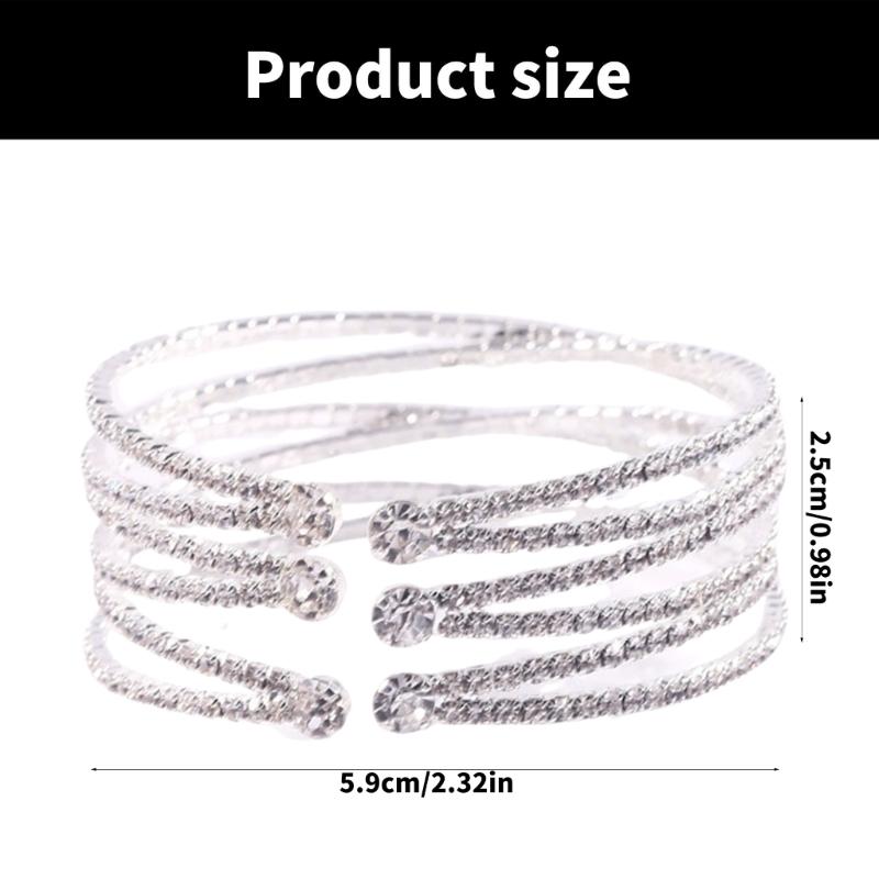 Multilayer Crystal Cuff Bracelet for Women Sparkling Rhinestones Bangle Handmade Jewelry Accessory for Any Outfit