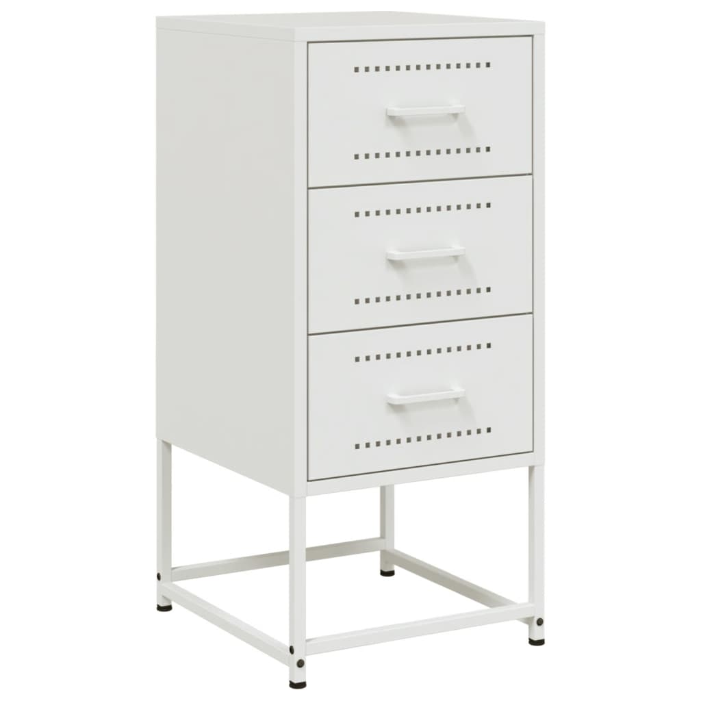 Nightstand White 36 x 39 x 78 cm Steel