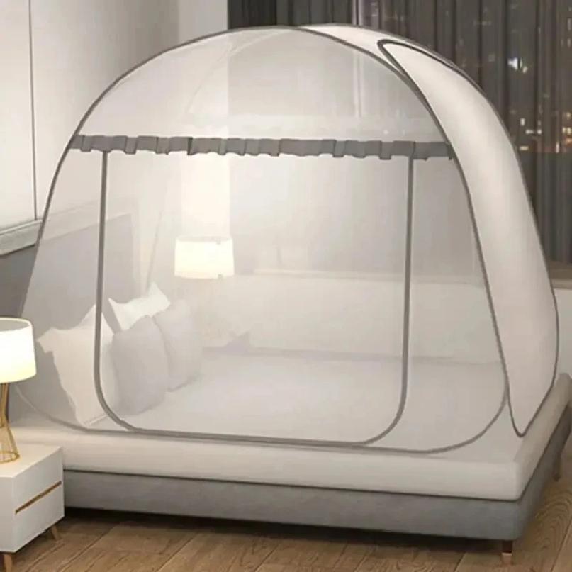 Einfache Jurte Moskitonetz Tragbare Camping Zelt Einzel Doppelbett Baldachin Für Erwachsene Faltbare Etagen Mesh Net Atmungsaktive Moskito Net