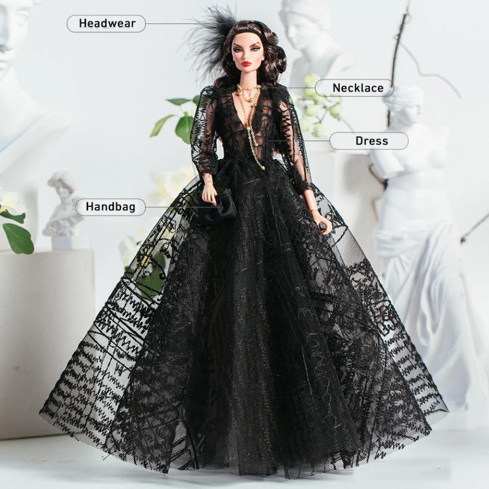 32cm Supermodel Doll Clothes Suit European Fashion Black Romantic Series Accessories Set Princess Dress DIY Toys Collector Gifts