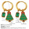 Christmas Wind DIY Pendant Earrings Stainless Steel Gold-plated Fun Pendant Combination Earrings Jewelry Women