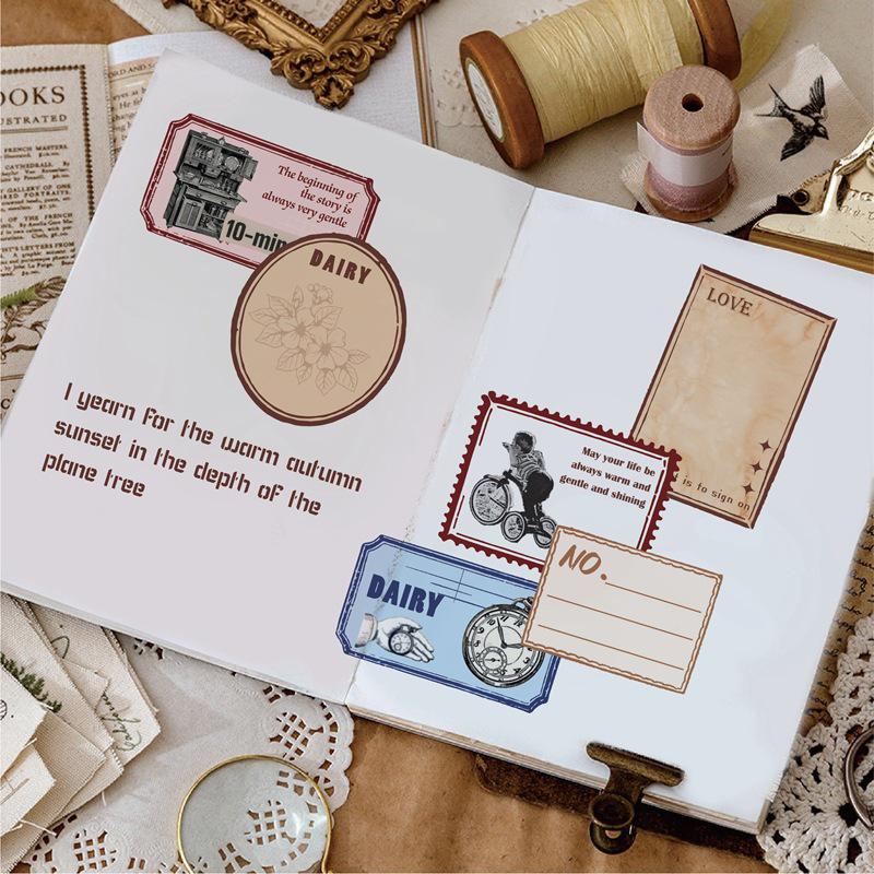 Waterproof Retro Decals: 50 Sheets of Journal Stickers for Notepads, Laptops, iPads, and Suitcases