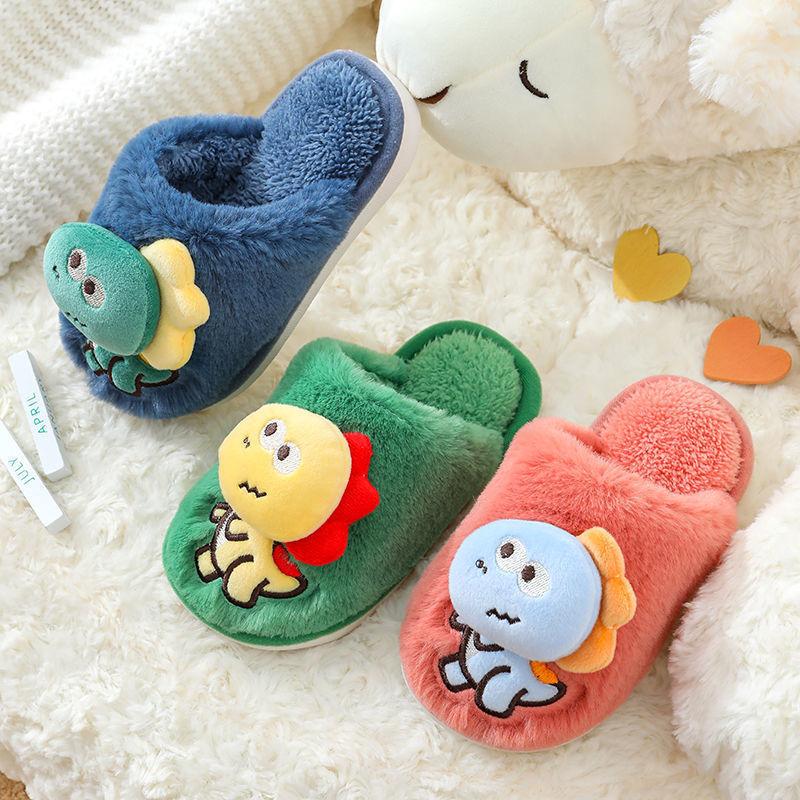 Children Cartoon Slippers Soft Bottom Cute Slipper Dinosaur Warm Children Baby Cotton Slippers Kids Shoe for Girl Zapatos Niña