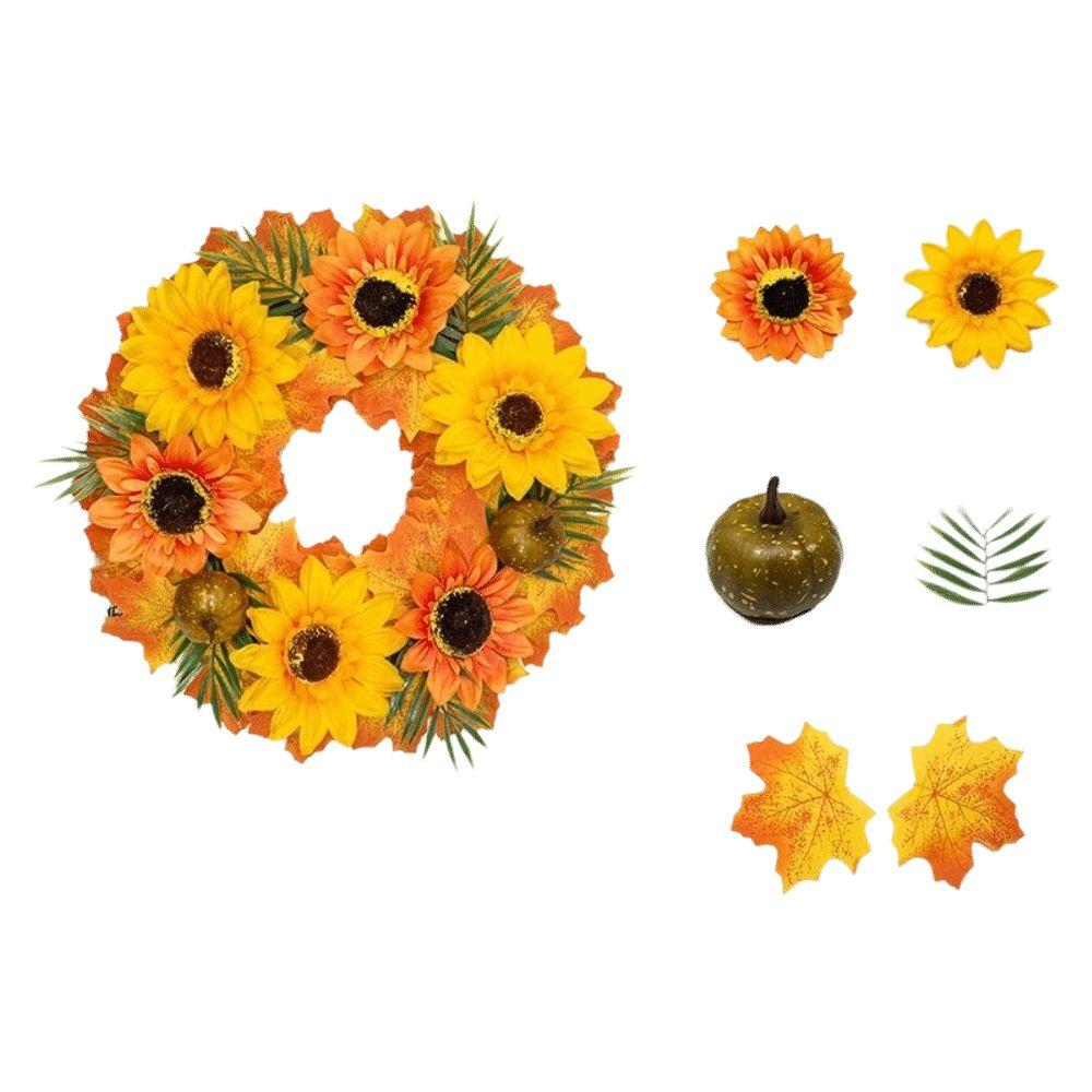 Thanksgiving Pumpkin Maple Leaf Wreath Rustic Style Autumn Wreath Harvest Wreath Indoor Outdoor