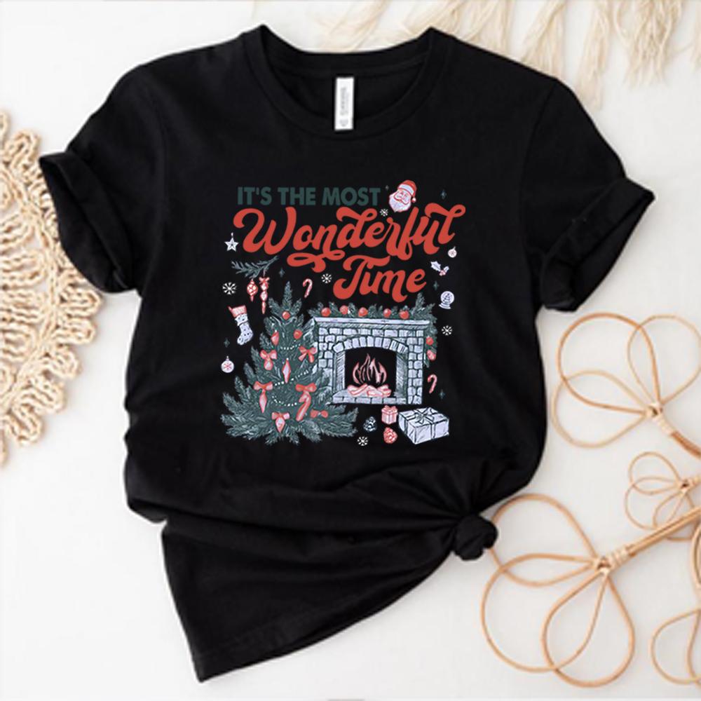 Christmas Time Tshirt Its The Most Wonderful Time Shirt Vintage Christmas Tshirt Retro Christmas Tee Unisex Short Sleeves Tops