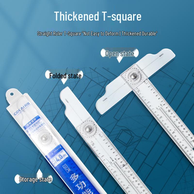 Adjustable 60cm T-Square for Multifunctional Drafting and Engineering Measurements Standard