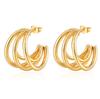 Ns Edelstahl Mehrschichtige Ohrringe Trendy Damen High-End Sense 18K Gold Unregelmäßige Titan Stahl Ohrringe