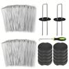 100/200/400pcs 6 Inch Hot-dip Galvanized Landscape Staples Plant Cover Stakes 11 Gauge Tent Stakes Garden Stakes + Gaskets