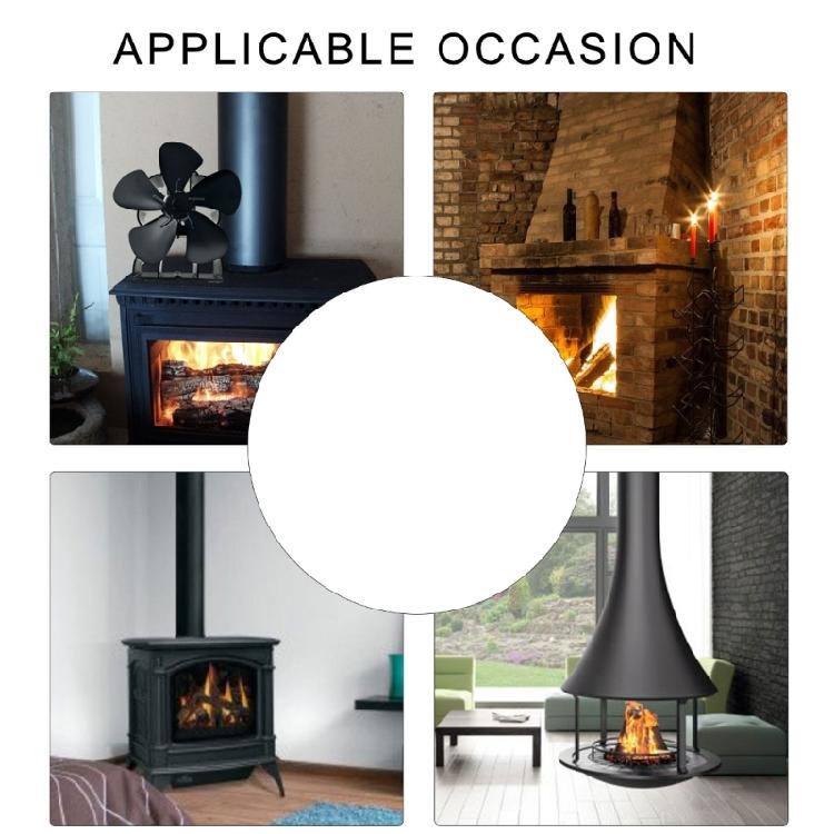 Heat Powered Wood Stove Fan With 5Blades And Temperature Gauge No Electricity Required For Air Circulation Home Heating