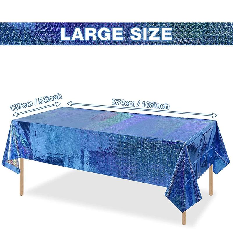 137x274cm Glitter Aluminum Foil Tablecloth Wedding Birthday Party Decorations Baby Shower Rectangular Waterproof Tablecloth