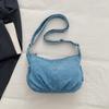 Double Layer Small Square Bag Denim Bag Women's Lightweight Shoulder Crossbody Bag