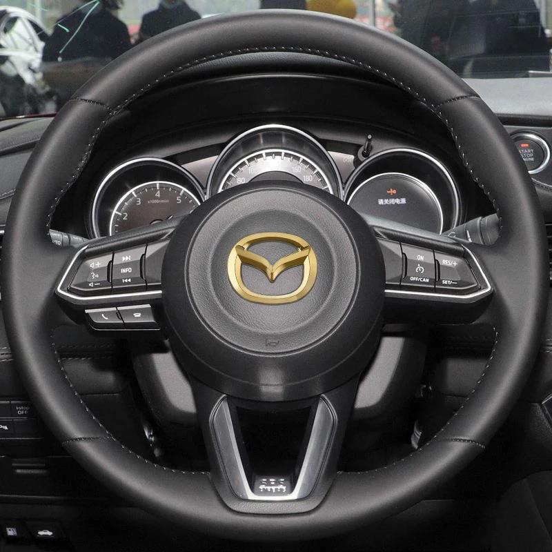 ABS Car Steering Wheel Center Emblem Sticker For Mazda MX-5 2 5 3 6 CX-8 CX-3 CX-5 CX-7 MS RX-8 Axela 8 Interior Decoration