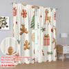 2pcs,2D Plane Printing Popular Curtain Panels Christmas Bells Bows Delivery (3) Durable Polyester (without Rod) Room Decor Use