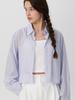 Kkommakkomma Summer Striped Crop Shirt [Blue]