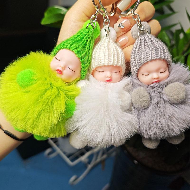 Internet Celebrity Imitation Rabbit Fur Sleepy Doll Keychain – Cute Bag Decoration & Gift Ornaments