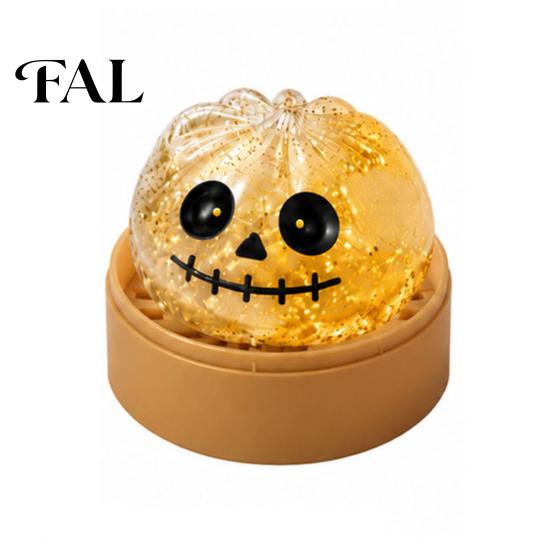 Steamed Bun Squeeze Toy Halloween Dumpling Stress Relief Toy, Cartoon Party with Steamer, Sensory Ball Fidget Favors Durable