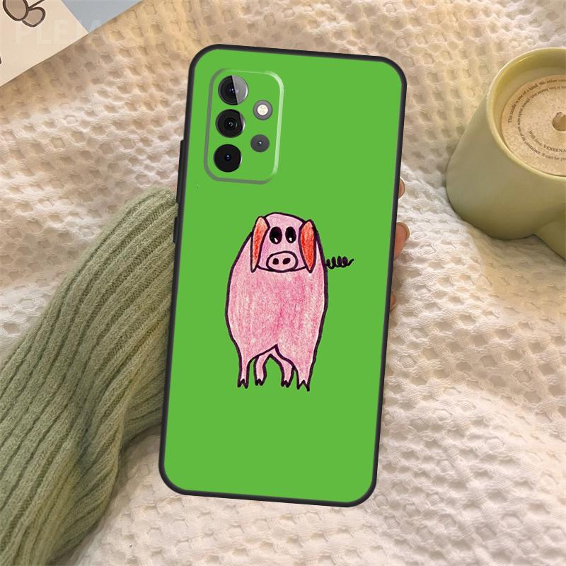 Cartoon Pig Case For Samsung Galaxy A16 A33 A36 A56 A26 A15 A55 A53 A35 A22 A32 A52 A54 A34 A14 A05 A06
