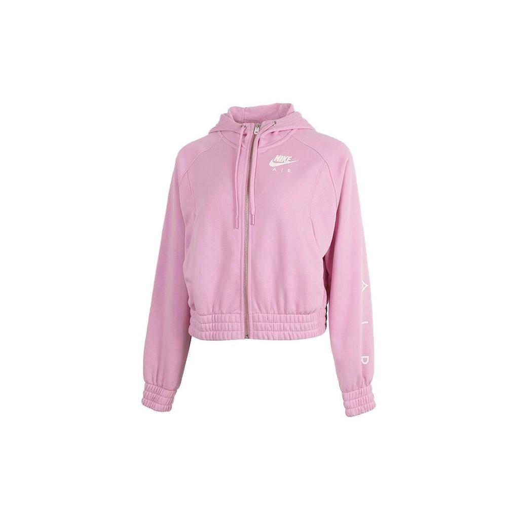 Nike Air Full-Zip Drawstring Casual Sports Hoodie Women Jackets Vibrant-Pink CU5443-680