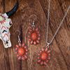 New Western Ethnic Style Turquoise Lace Earring Set - Retro & Creative Design