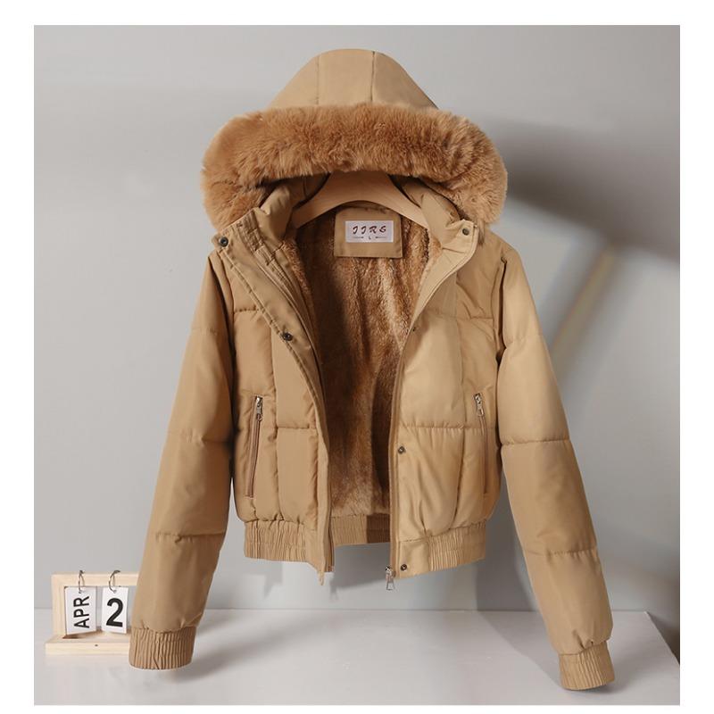 Women S Winter Hooded Short Long Sleeve Cotton Padded Coat