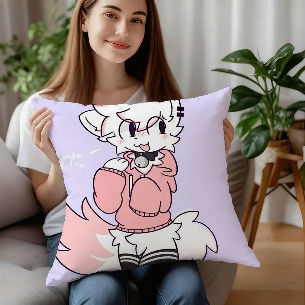 B-Boykisser Silly Cat Cute Pillow Case Plush Fabric Soft Pillowcase Double Sided Print Cushion Cover Household Gifts