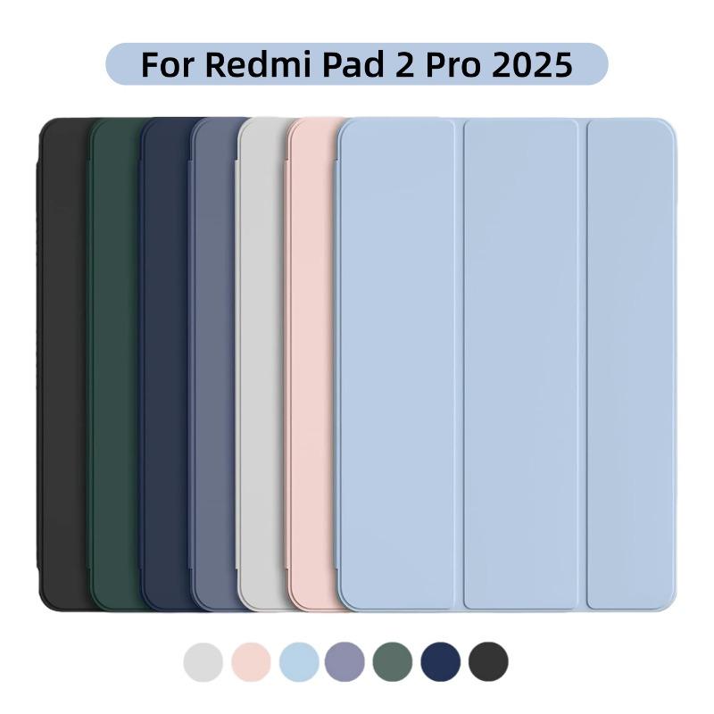 For Redmi Pad 2 Pro Case 12.1inch Magnetic Flip Cover Tri-Fold Stand PU Back Cover Tablet Cases Auto Sleep/Wake