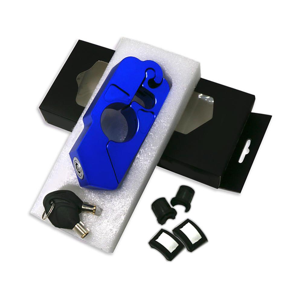 Motorcycle Universal CNC Lock Handlebar Brake Handle Solid Lock Imitating Steal Lock Pull Rod ATV Dirt Street Bikes Anti Theft