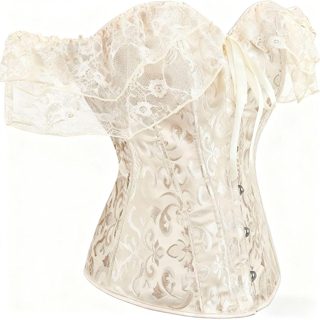 Lace Sleeve Strapless Body Shaper Corset for Women – European & American Slimming Short Sleeve Design