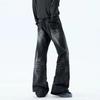 American ins versatile lightning pattern black micro-pull jeans men's autumn new thin trousers casual pants tide