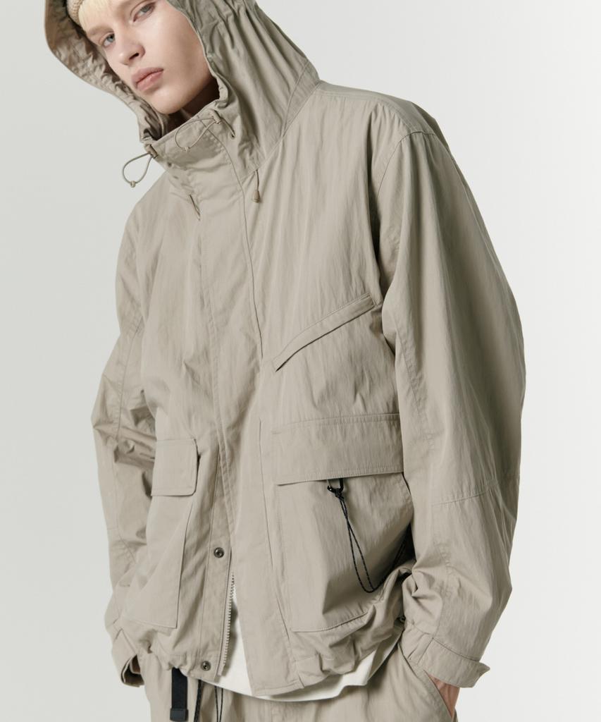 Musinsa Standard [City Leisure] Cn Hooded Windbreaker Jacket [Grayish Beige]