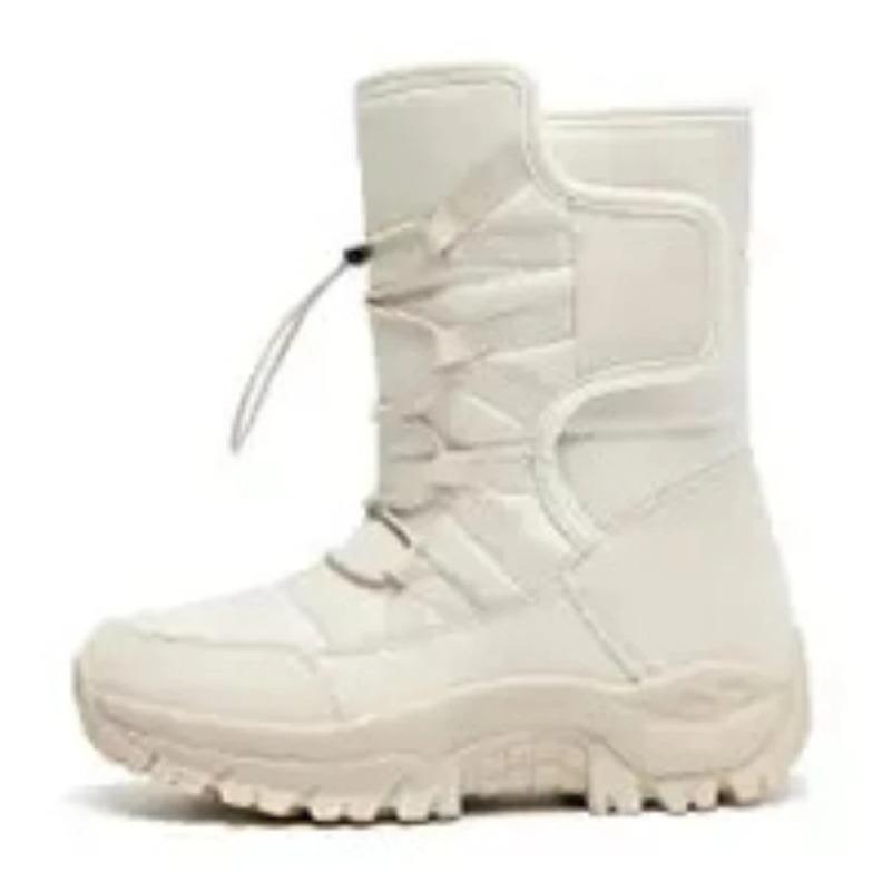 Vysoké venkovní zimní bavlněné boty Pohodlné sněhule Ležérní teplé protiskluzové šněrovací teplé boty Módní pro teenagery