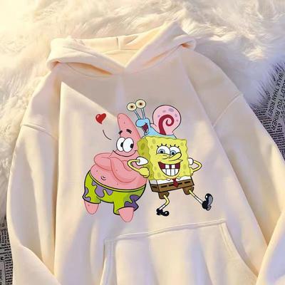 Cartoon SpongeBob SquarePants Printed Men's and Women's Same Style Autumn/Winter Student High Quality Coat Top