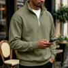 Men's Casual Quarter-Zip Stand Collar Sweatshirt