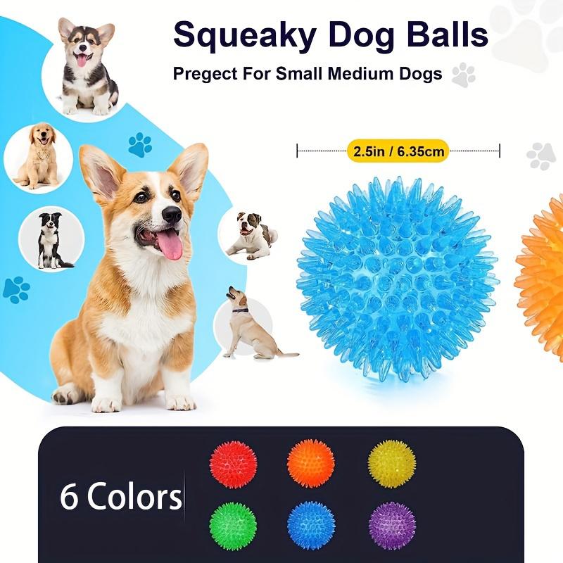 6 palline giocattolo resistenti per cani: Palline squittenti per la pulizia dei denti, il digrignamento e l'addestramento - Sicure per cani di piccola taglia e senza BPA, giocattoli per animali domestici