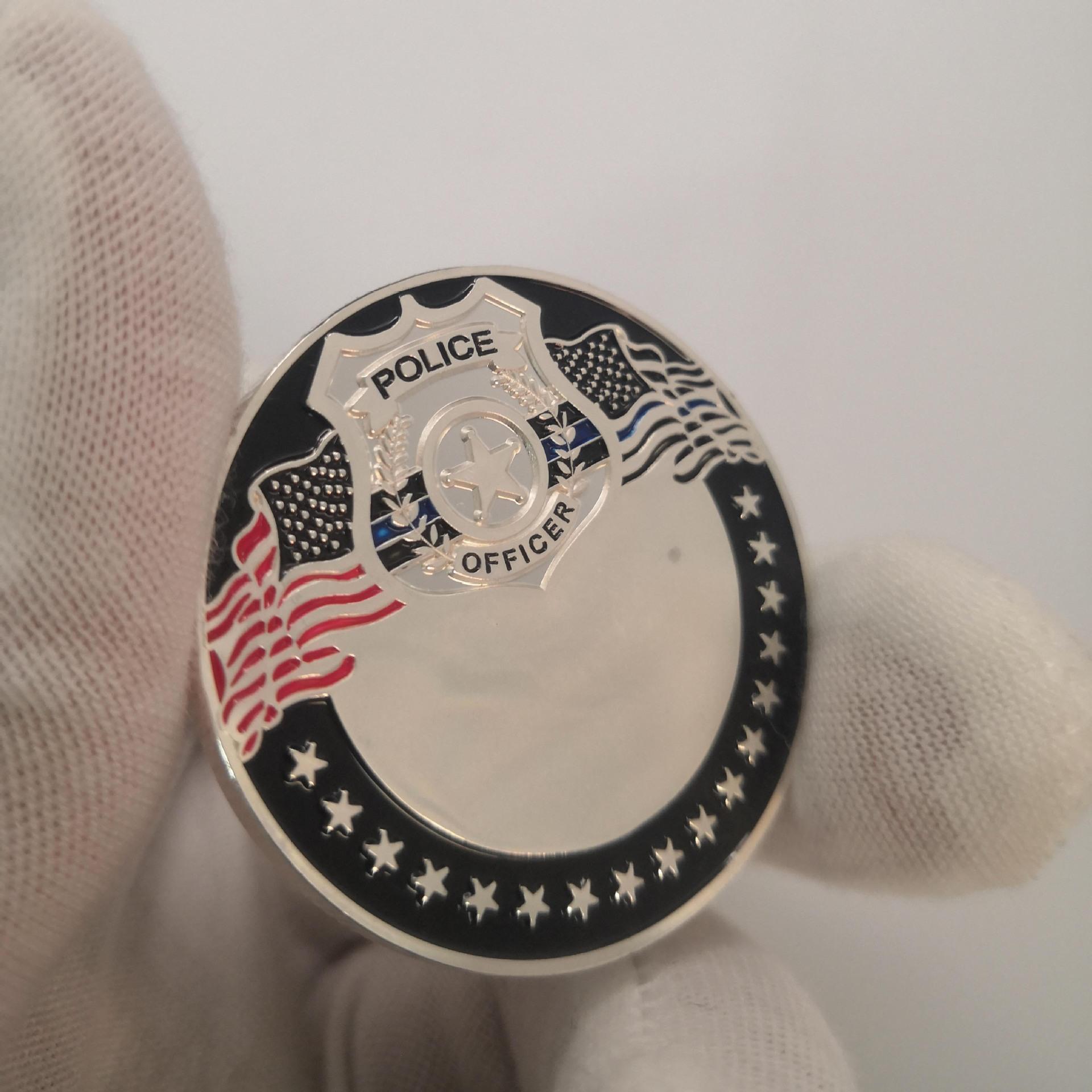 Thin blue lines, foreign flags, commemorative badges, silver plated commemorative coins, commemorative medals