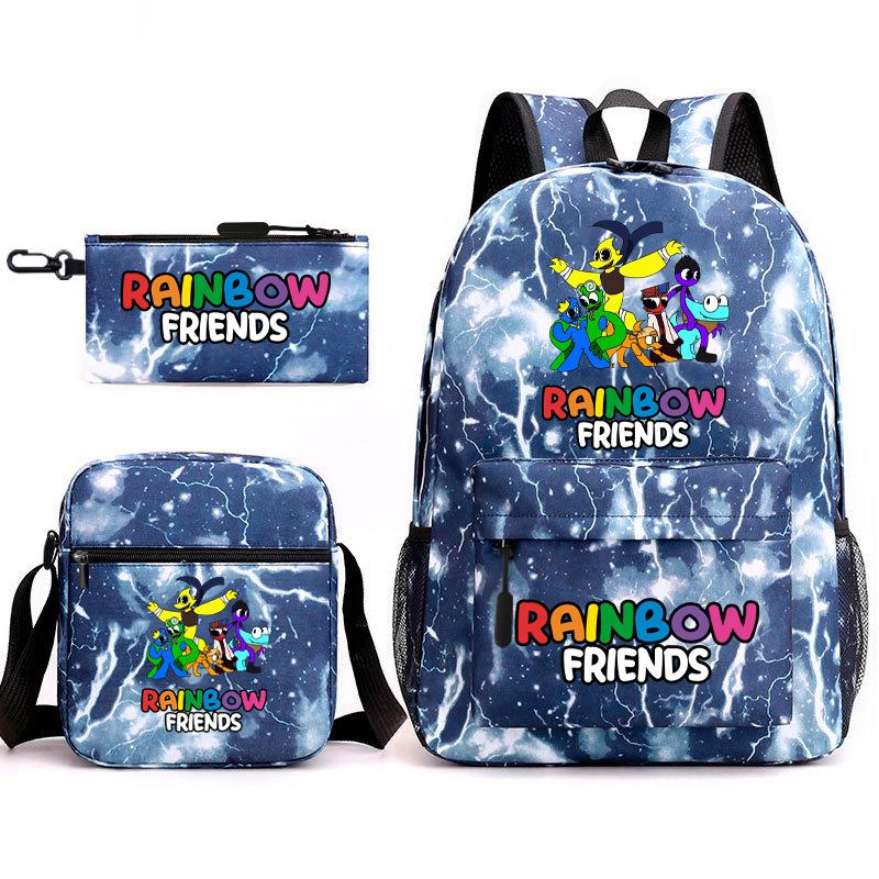 Rainbow Friends Surrounding Backpack Elementary School Student Starry Sky School Bag Three-piece Set