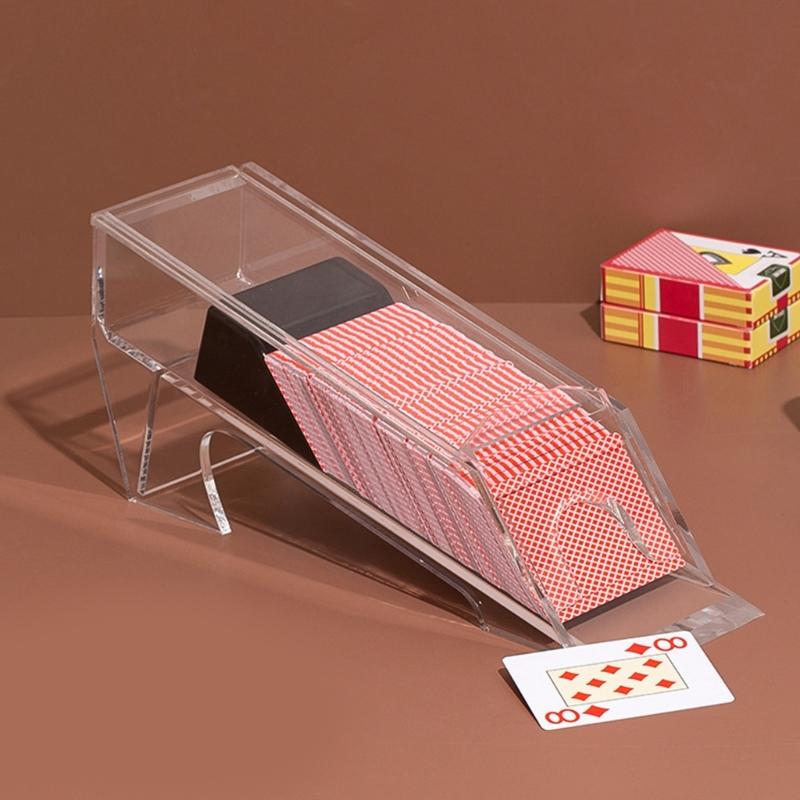 Poker Card Shuffler Manual Card Shuffler 1 Decks Acrylic Playing Card Shuffler Card Dealing Shoe for Board Game