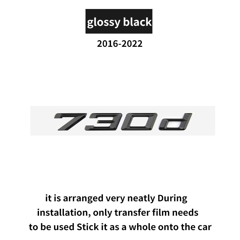 

Suitable for BMW 7 Series G70 G12 730d 730li 740i 750i 735Li 760Li 745e 760i 2023 model, with a glossy black alphanumeric logo