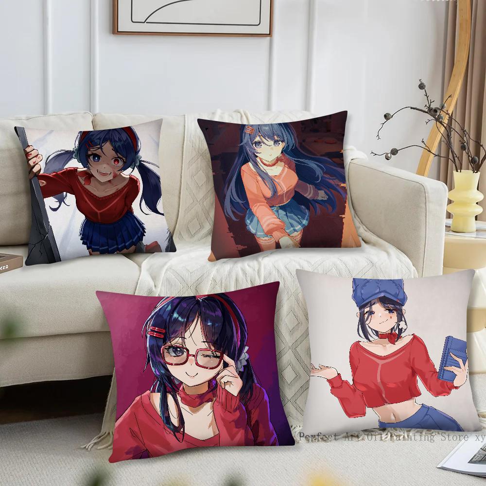 Anime Sleeping Mita Pillow Case Square Pillow Bedroom Sofa Leisure Comfort Cushion Car Living Room Home Decoration 40X40