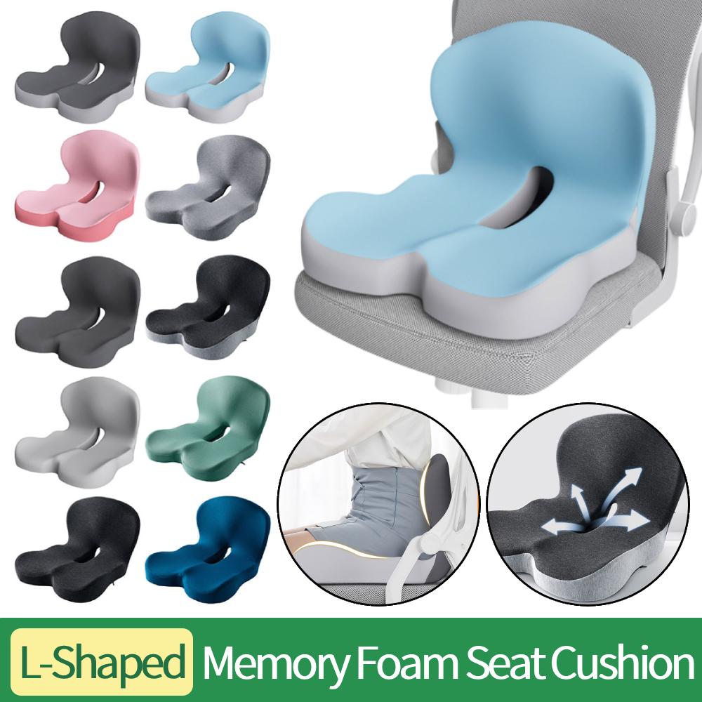L-Shaped Integrated Memory Foam Orthopedic Cushion Comfort Ergonomic Design Back Coccyx Pillow Car Seat Office Chair Pain Relief