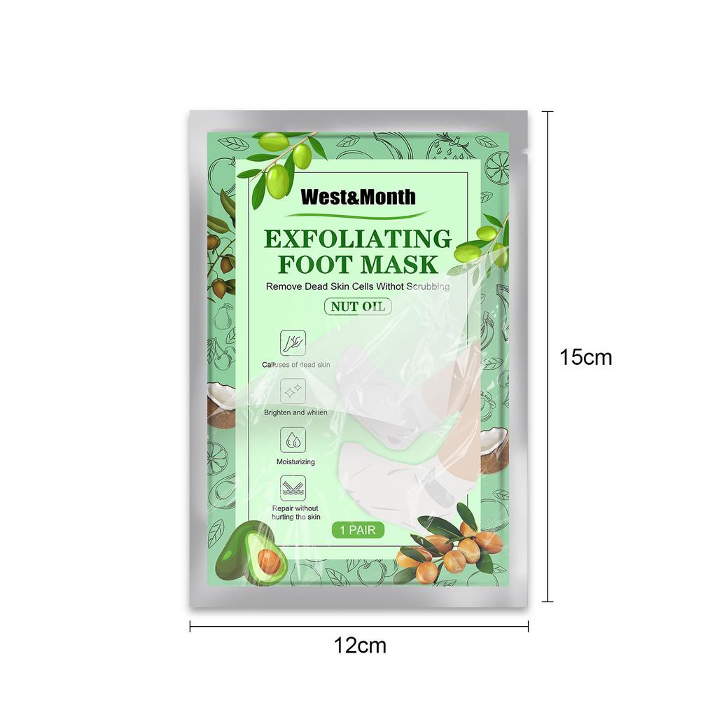 West&Month Feet Złuszczające maski do stóp Pedicure Skarpetki Peeling złuszczający do stóp Maska Usuń martwy naskórek Pięty Maska peelingująca do stóp do Spa stóp 1 para