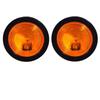 2× 4-Inch Round Side Indicator Lights Amber with 12V Bulbs & Rubber Grommets – Universal Trailer, Truck & Bus Use