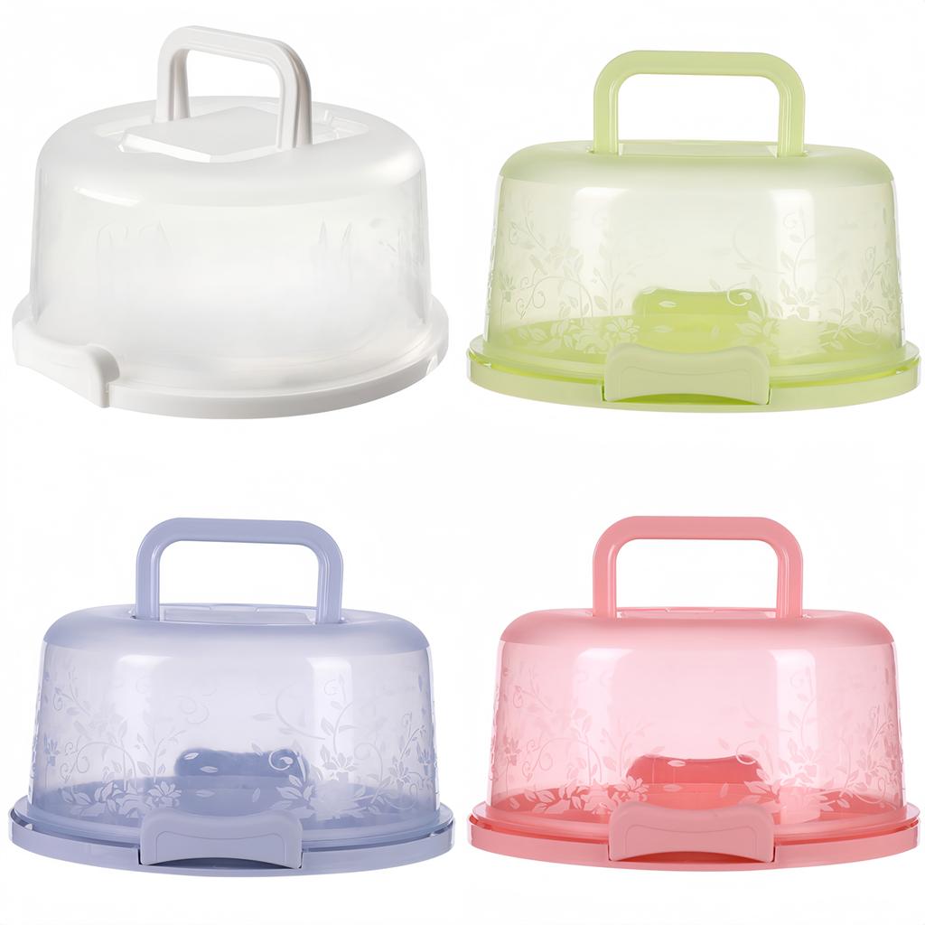 Kulatá krabice na dort s průhledným víkem pro čerstvost a snadné přenášení