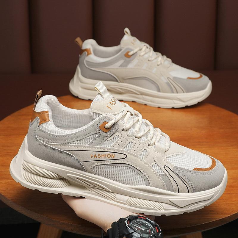 Summer Men's Shoes New Breathable Mesh Shoes Men's Trendy Versatile Thick-soled Sneakers Casual Dad Shoes Men