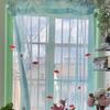 Light Blue Solid Sheer Voile Window Curtain Transparent Light Filtering Drape Soft Breathable For Bedroom Living Room Home Decor